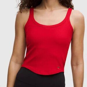 Lululemon Cut Out Heart Cropped Tank RARE OXFORD RED ( Size SMALL / 6 ) NWT